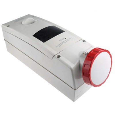 Scame Wall Mount Residual Current Device Rated At 63A 415V IP67 Red, 3P+N+PE ADVANCE 2 IP67
