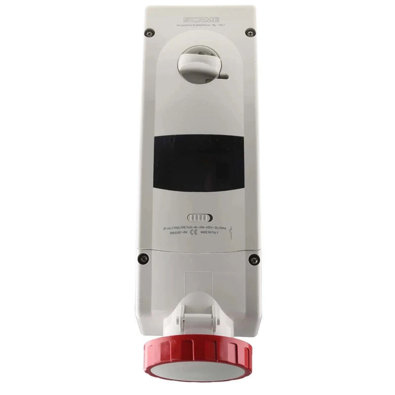 Scame Wall Mount Residual Current Device Rated At 63A 415V IP67 Red, 3P+N+PE ADVANCE 2 IP67