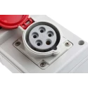 Scame DOMINO IP44 Red Wall Mount 3P+N+PE Angled Residual Current Device 16A 415V IP44