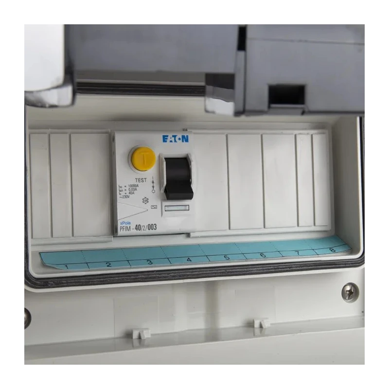 Scame DOMINO IP44 Blue Wall Mount 2P+PE Angled Residual Current Device 16A 230V IP44