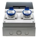 Scame DOMINO IP44 Blue Wall Mount 2P+PE Angled Residual Current Device 16A 230V IP44