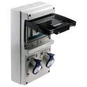 Scame DOMINO IP44 Blue Wall Mount 2P+PE Angled Residual Current Device 16A 230V IP44