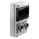 Scame DOMINO IP44 Blue Wall Mount 2P+PE Angled Residual Current Device 16A 230V IP44