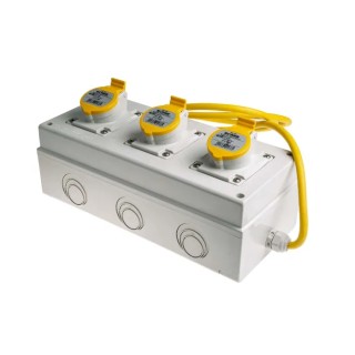 Scame Industrial Power Socket Surface Mount 16A 130V IP44 Yellow 2P+PE 
