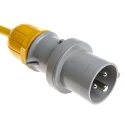 Scame Industrial Power Socket Surface Mount 16A 130V IP44 Yellow 2P+PE 