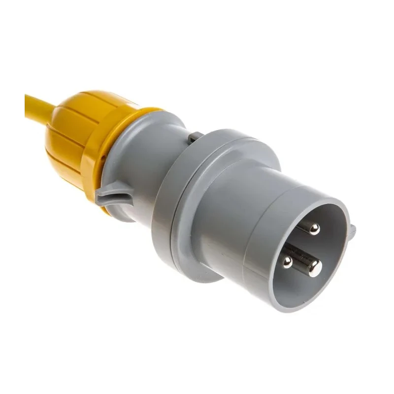 Scame Industrial Power Socket Surface Mount 16A 130V IP44 Yellow 2P+PE 