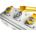 Scame Industrial Power Socket Surface Mount 16A 130V IP44 Yellow 2P+PE 