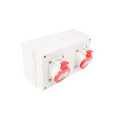 Scame Industrial Power Socket 16A 415V IP44 Red Surface Mount 3P+N+PE 671 IP44