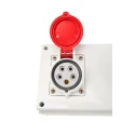 Scame Industrial Power Socket 16A 415V IP44 Red Surface Mount 3P+N+PE 671 IP44