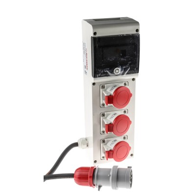 Scame Residual Current Device Block 3 IP44 Red Wall Mount 3P+N+PE 16A 415V IP44