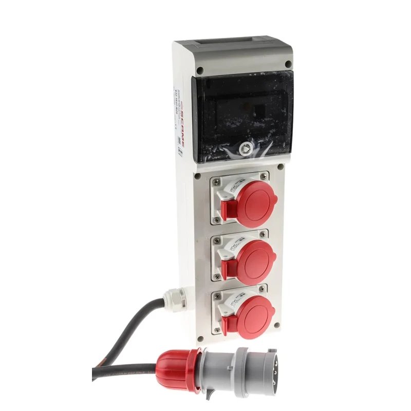 Scame Residual Current Device Block 3 IP44 Red Wall Mount 3P+N+PE 16A 415V IP44