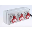 Scame Industrial Power Connector 16A 415V IP44 Red Surface Mount 3P+N+PE DOMINO IP66 IP44