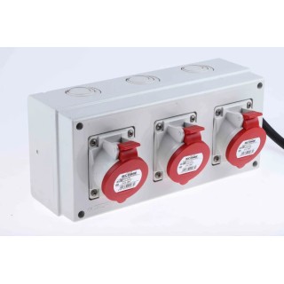 Scame Industrial Power Connector 16A 415V IP44 Red Surface Mount 3P+N+PE DOMINO IP66 IP44