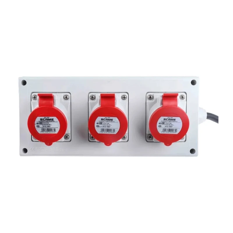 Scame Industrial Power Connector 16A 415V IP44 Red Surface Mount 3P+N+PE DOMINO IP66 IP44