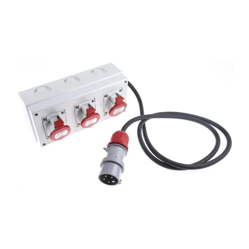 Scame Industrial Power Connector 16A 415V IP44 Red Surface Mount 3P+N+PE DOMINO IP66 IP44