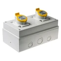 Scame Industrial Power Connector 2P+PE 16A 130V IP44 Yellow Surface Mount 671
