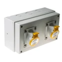 Scame Industrial Power Connector 2P+PE 16A 130V IP44 Yellow Surface Mount 671