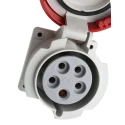 Scame Rated At 32A 415V IP67 Red Panel Mount Industrial Power Connector 3P+PE Optima IP67
