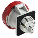 Scame Rated At 32A 415V IP67 Red Panel Mount Industrial Power Connector 3P+PE Optima IP67
