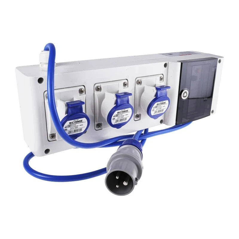 Scame Block 3 IP44 Red Wall Mount 2P+PE Residual Current Device 16A 230V IP44