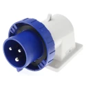 Scame EUREKA IP66, IP67 Blue Wall Mount 2P+PE Right Angle Industrial Power Connector, 32A, 230V 247.3293