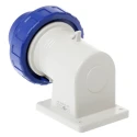 Scame EUREKA IP66, IP67 Blue Wall Mount 2P+PE Right Angle Industrial Power Connector, 32A, 230V 247.3293