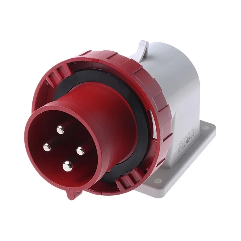 Scame EUREKA IP66, IP67 Red Wall Mount 3P+PE Right Angle Industrial Power Connector 32A 415V 247.3296