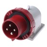 Scame EUREKA IP66, IP67 Red Wall Mount 3P+PE Right Angle Industrial Power Connector 32A 415V 247.3296