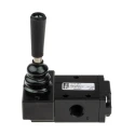 Parker Lever Pneumatic Manual Control Valve B53 Series G 1/4 Inch Thread, 3/2 Port, Die Cast Zinc Body, 10 Bar Max B53003LT