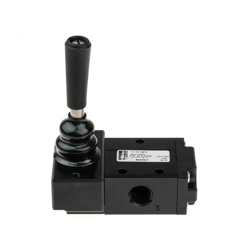 Parker Lever Pneumatic Manual Control Valve B53 Series G 1/4 Inch Thread, 3/2 Port, Die Cast Zinc Body, 10 Bar Max B53003LT