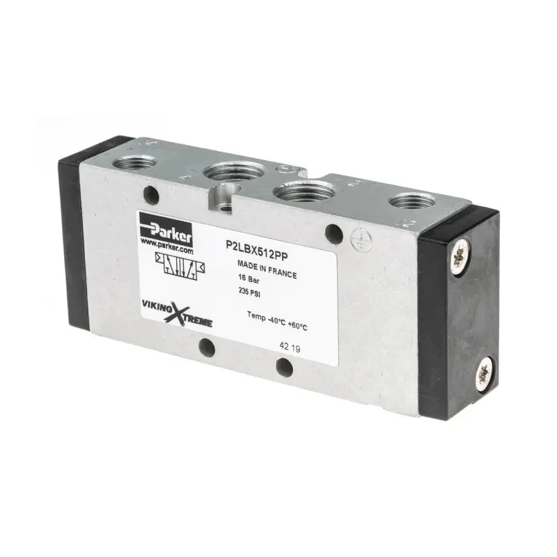 Parker Pneumatic Solenoid Valve Pilot BSPP Isomax Series 5-Port 1/4 in, 16 bar, 380L/min P2LBX512PP