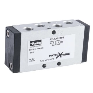 Parker Pneumatic Solenoid Valve Pilot/Spring BSPP NPT, 1/8 in Port, 16 bar Pressure, Viking Xtreme Series P2LAX511PS