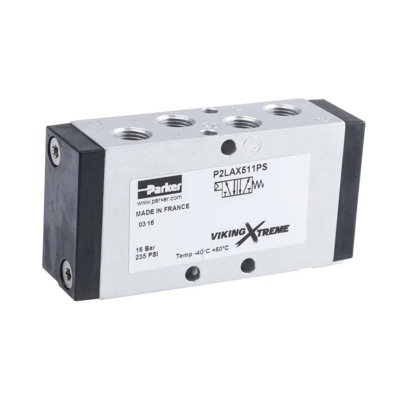 Parker Pneumatic Solenoid Valve Pilot/Spring BSPP NPT, 1/8 in Port, 16 bar Pressure, Viking Xtreme Series P2LAX511PS