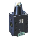Parker Pneumatic Manual Control Valve Roller Mechanism B53 Series G 1/4, 3/2 Function, Anodised Aluminium B53003RS
