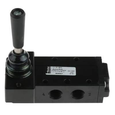 Parker Lever Pneumatic Manual Control Valve B53 Series, G 1/4 Thread, 5/2 Valve Function, III B Model B53004LT
