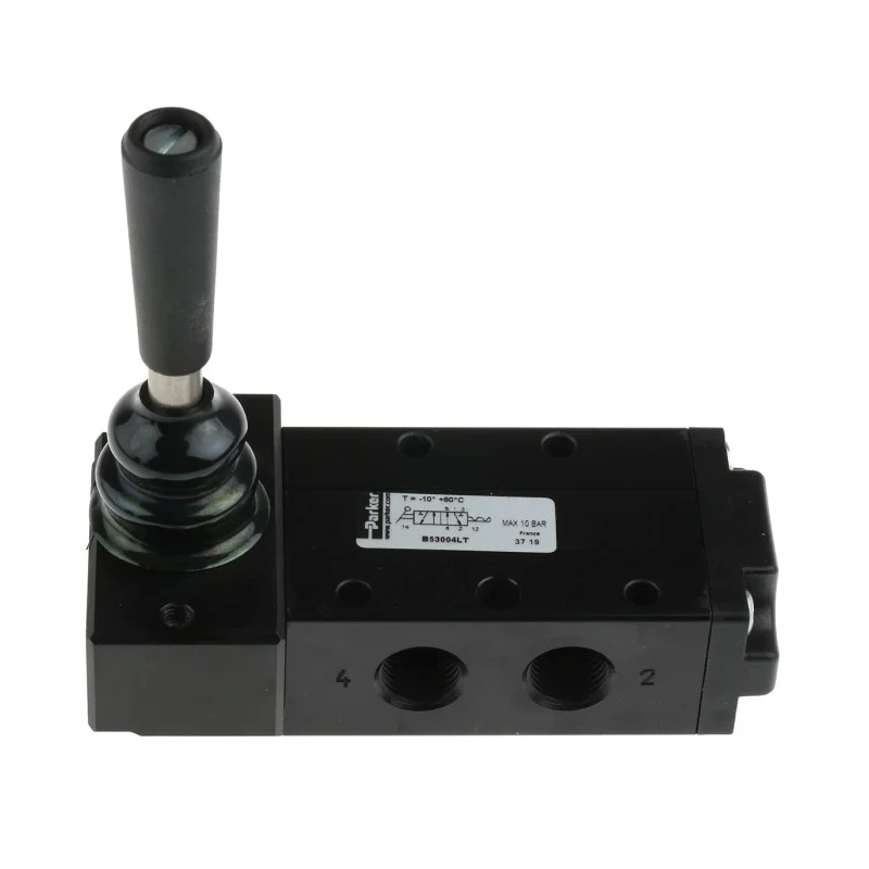 Parker Lever Pneumatic Manual Control Valve B53 Series, G 1/4 Thread, 5/2 Valve Function, III B Model B53004LT