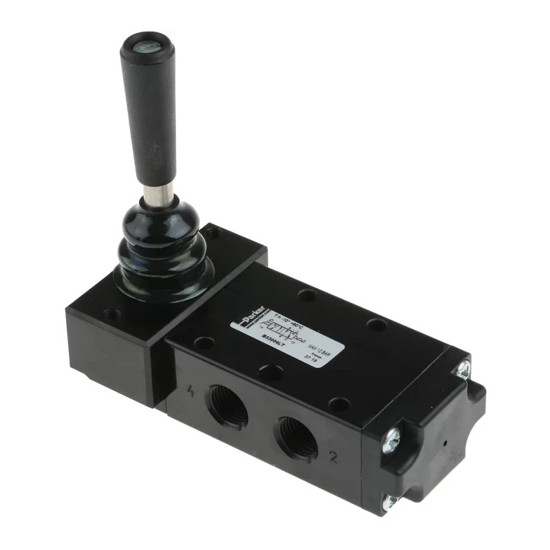 Parker Lever Pneumatic Manual Control Valve B53 Series, G 1/4 Thread, 5/2 Valve Function, III B Model B53004LT