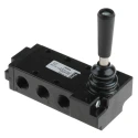 Parker Lever Pneumatic Manual Control Valve B53 Series, G 1/4 Thread, 5/2 Valve Function, III B Model B53004LT