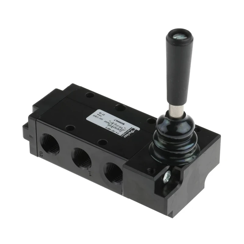Parker Lever Pneumatic Manual Control Valve B53 Series, G 1/4 Thread, 5/2 Valve Function, III B Model B53004LT