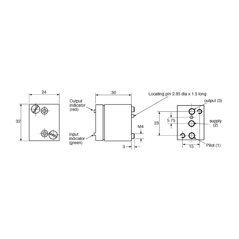 Parker PLJ series 8 bar Pneumatic Logic Controller with Memory Relay, Threshold, Inhibit, Input, NOT, Amplifier Relay PLJ-C10