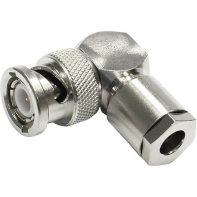 Telegartner BNC Series Coaxial Connector Cable Male BNC 50 Ω Right Angle Body Clamp J01000A0073