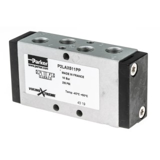 Parker Pneumatic Solenoid Valve Pilot NPT BSPP 1/8 in Port Size Manifold 5 Ports 16 bar Max Operating Pressure P2LAX511PP