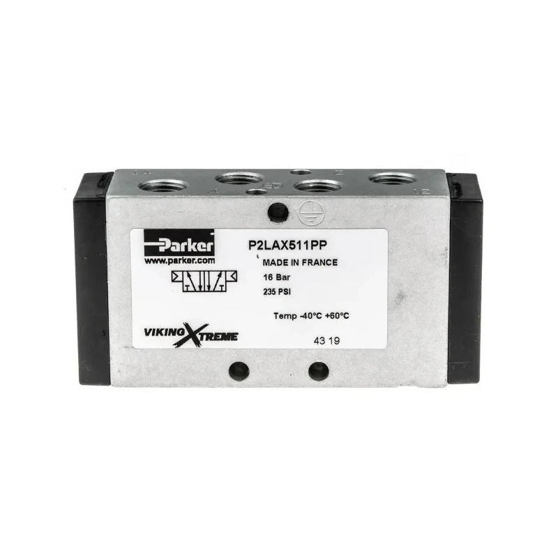 Parker Pneumatic Solenoid Valve Pilot NPT BSPP 1/8 in Port Size Manifold 5 Ports 16 bar Max Operating Pressure P2LAX511PP