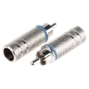 RS PRO Blue Straight Cable RCA Plug Nickel 411-065