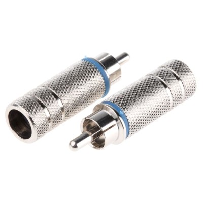 RS PRO Blue Straight Cable RCA Plug Nickel 411-065