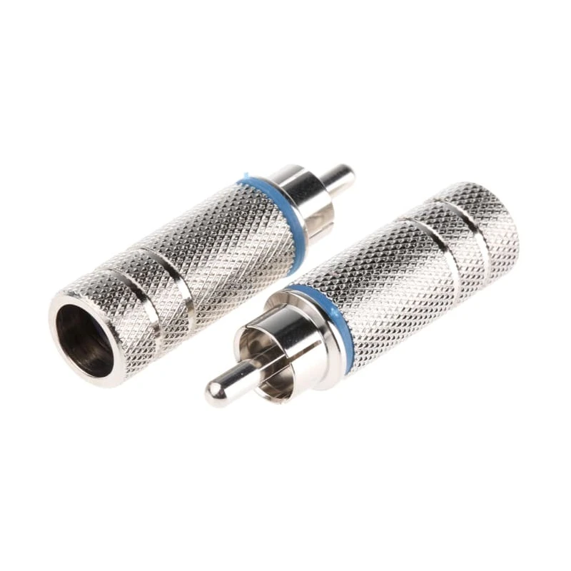 RS PRO Blue Straight Cable RCA Plug Nickel 411-065