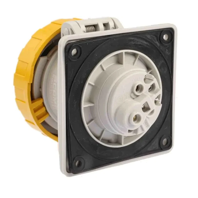 Scame Industrial Power Socket 2P+PE 16A 130V IP67 Plastic Grey Optima Series IP67