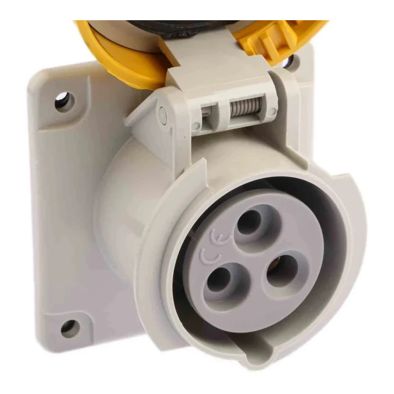 Scame Industrial Power Socket 2P+PE 16A 130V IP67 Plastic Grey Optima Series IP67