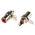 RS PRO Red Straight Chassis RCA Socket Nickel 411-081