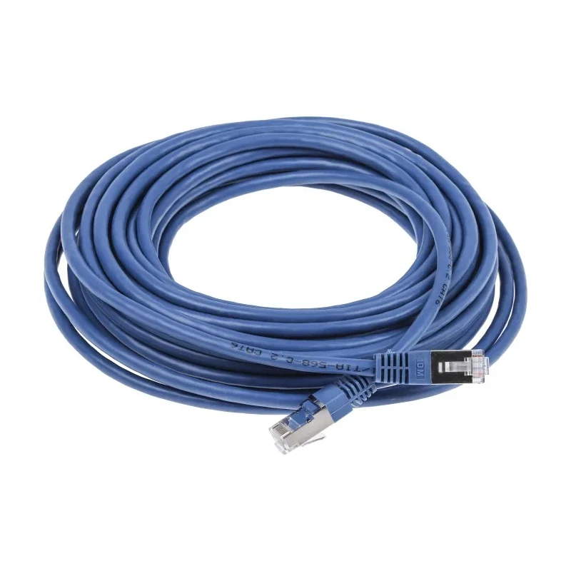 RS PRO Cat6 Ethernet Cable 10m Blue RJ45 Male to RJ45 Male Shielded Foiled Twisted Pair PVC Jacket 411-306